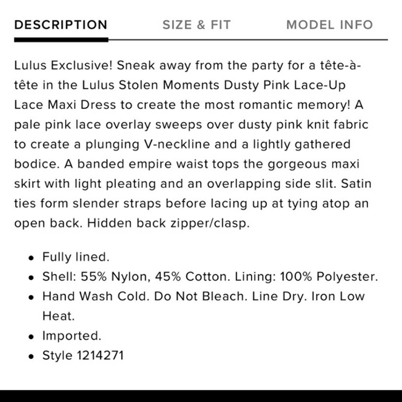 Lulus Stolen Moments Dusty Pink Lace-Up Maxi Dress - Picture 2 of 3